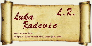 Luka Radević vizit kartica